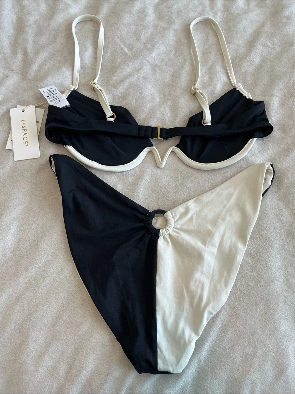 L*Space Bikini Set Niko Top & Mercury Colorblock Bikini Bottoms Large Resortwear